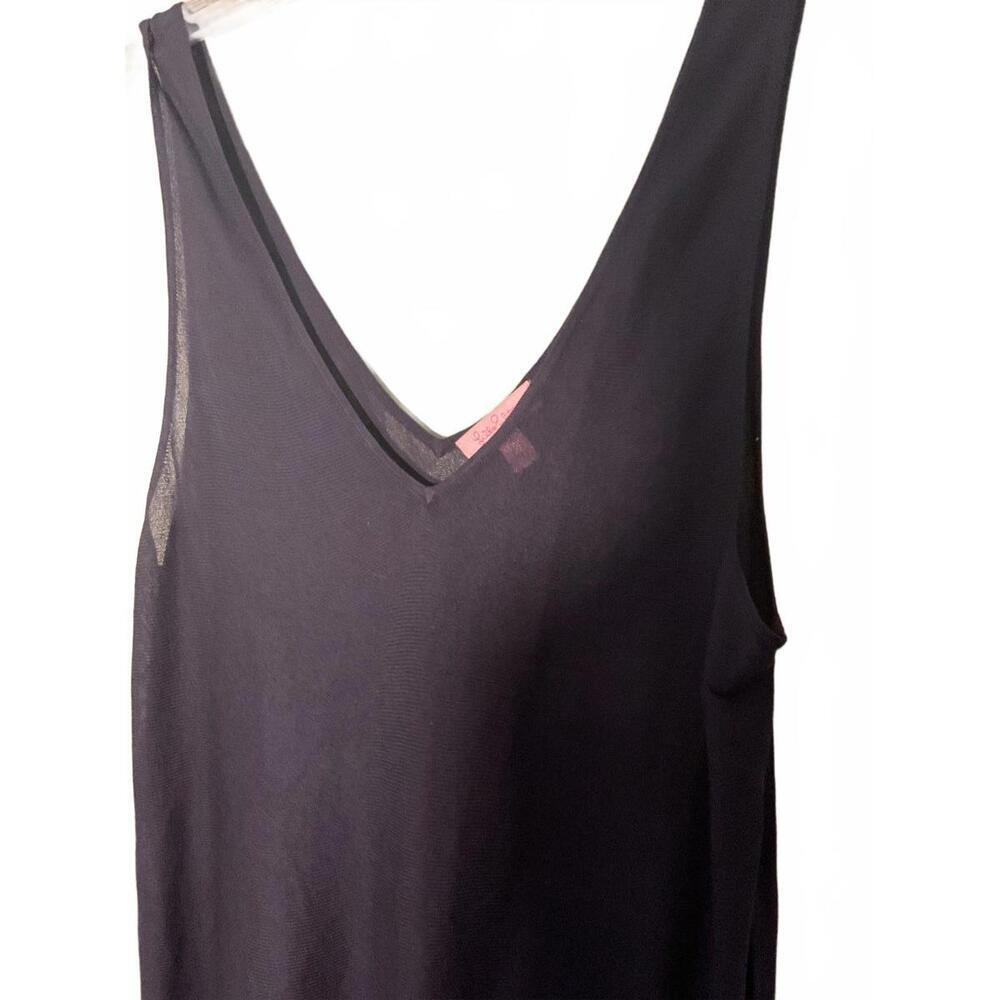 Lilly Pulitzer Navy V-Neck Semi Sheer Knit Swim Coverup with Fringe XL - Picture 3 of 8